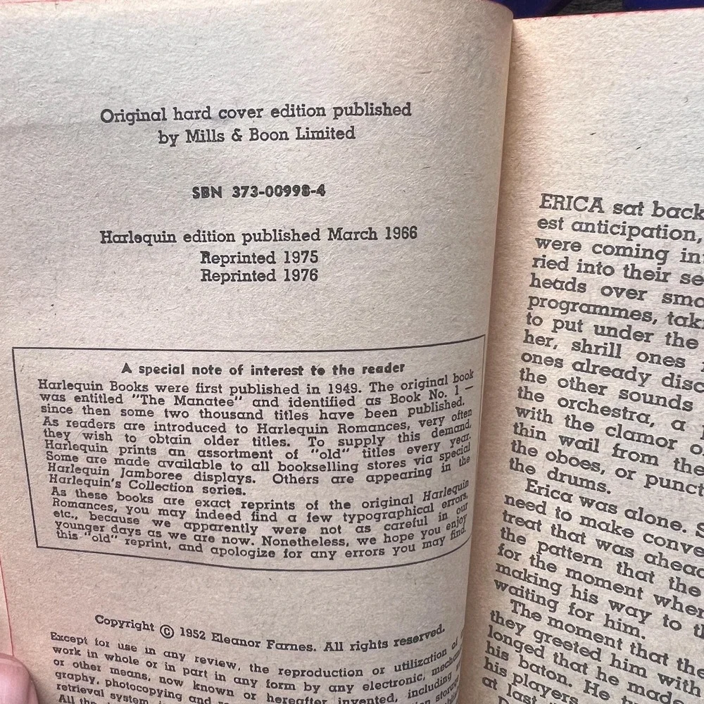 Magic Symphony, by Eleanor Farnes Vintage‎ Harlequin Romance #998 1978